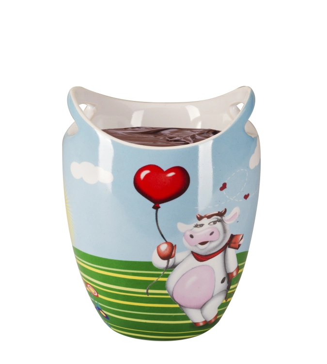 Set à fondue au chocolat cup, vache ballon, bleu, 4 pièces