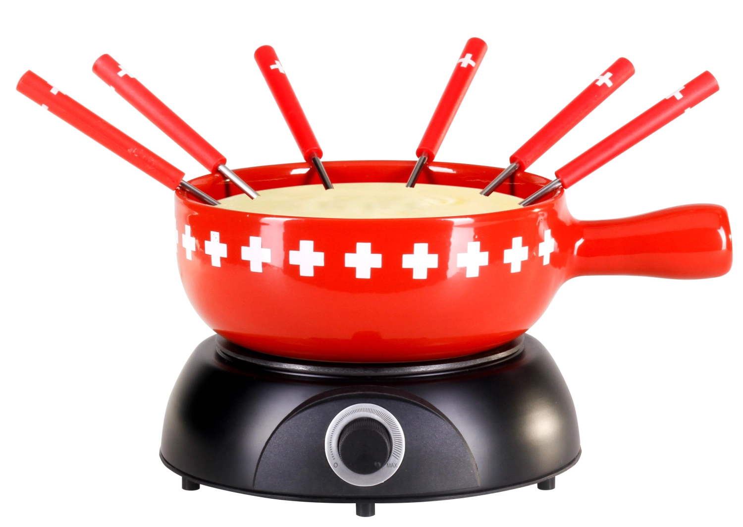 Set à fondue au fromage électrique ch-band, 8 pièces, roug