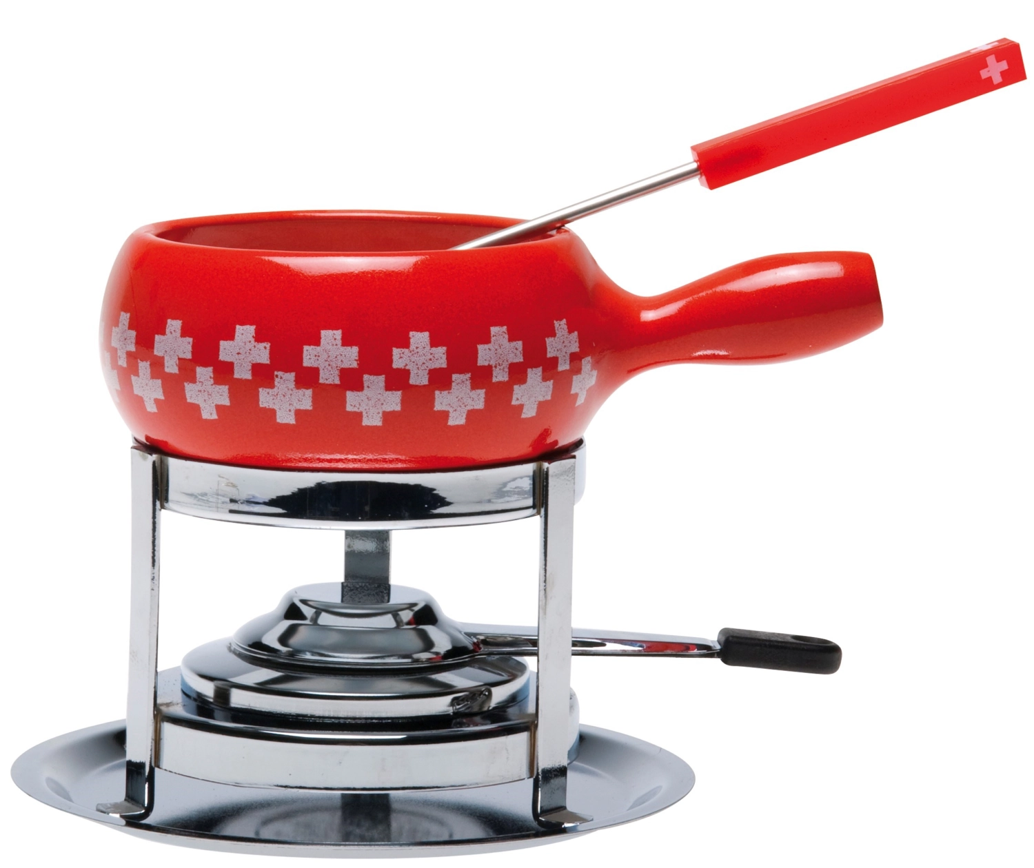 Set à fondue au fromage « CH-Band », 4 pièces,Ø 13cm, rouge