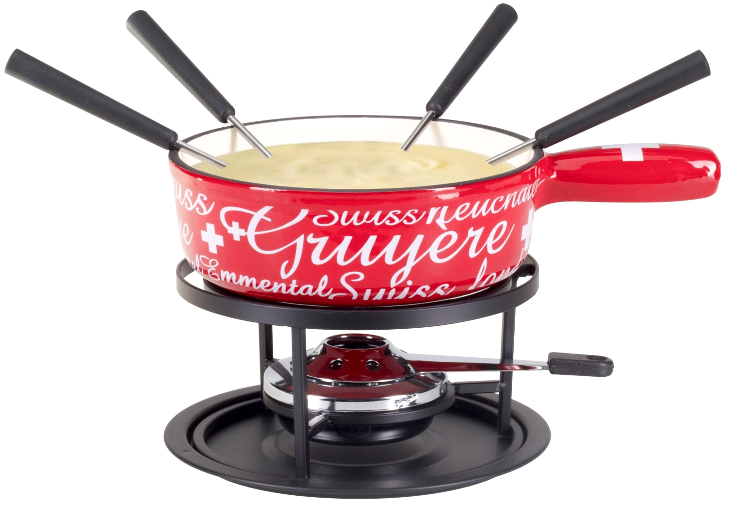 Set à fondue en fonte « Gruyère », 7 pièces, Ø19 cm,rouge