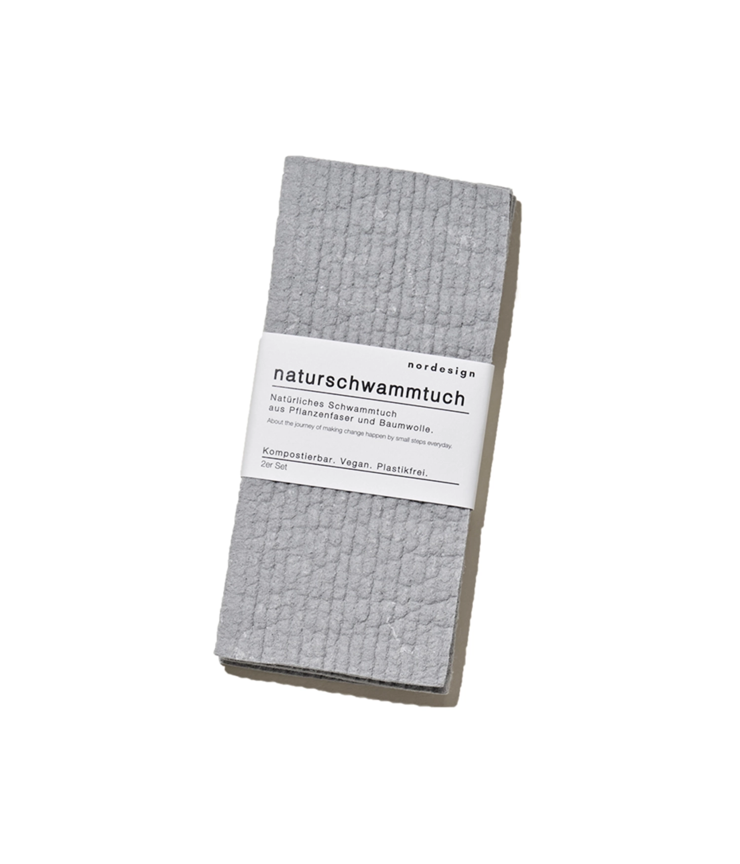 2 x dish cloth éponge naturelle, grise 17x8cm, h1cm