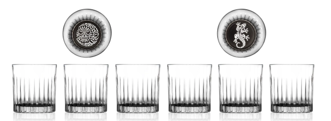 Set de 6 gobelets Maori Dof et Geko