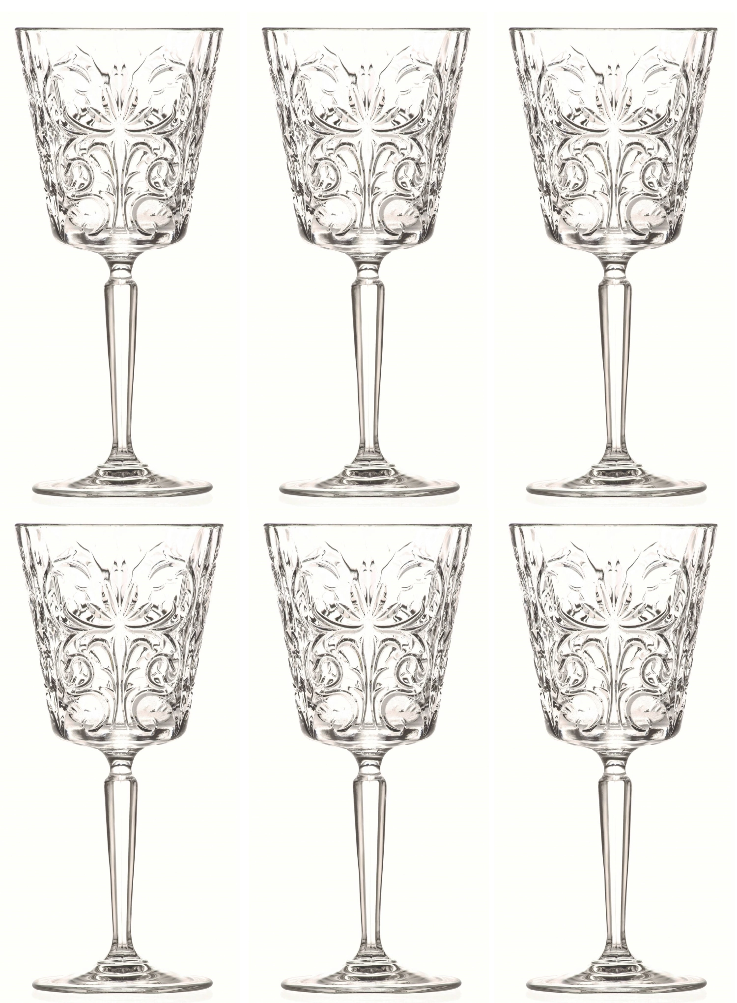 Set de 6 verres à vin tattoo ø8.8 h19.4 cm, 29cl
