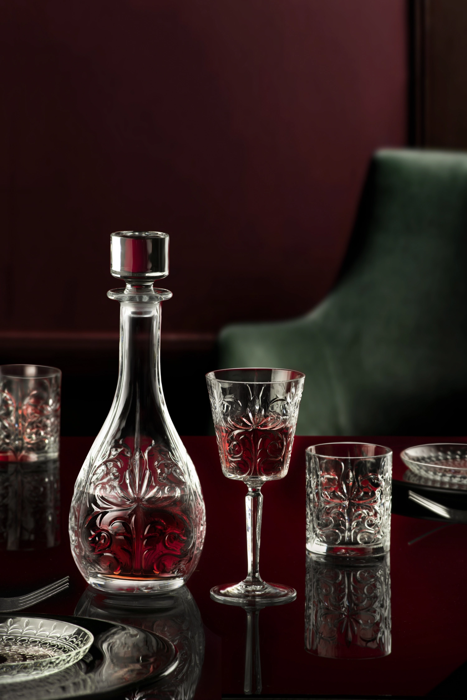 Set de 6 verres à vin tattoo ø8.8 h19.4 cm, 29cl