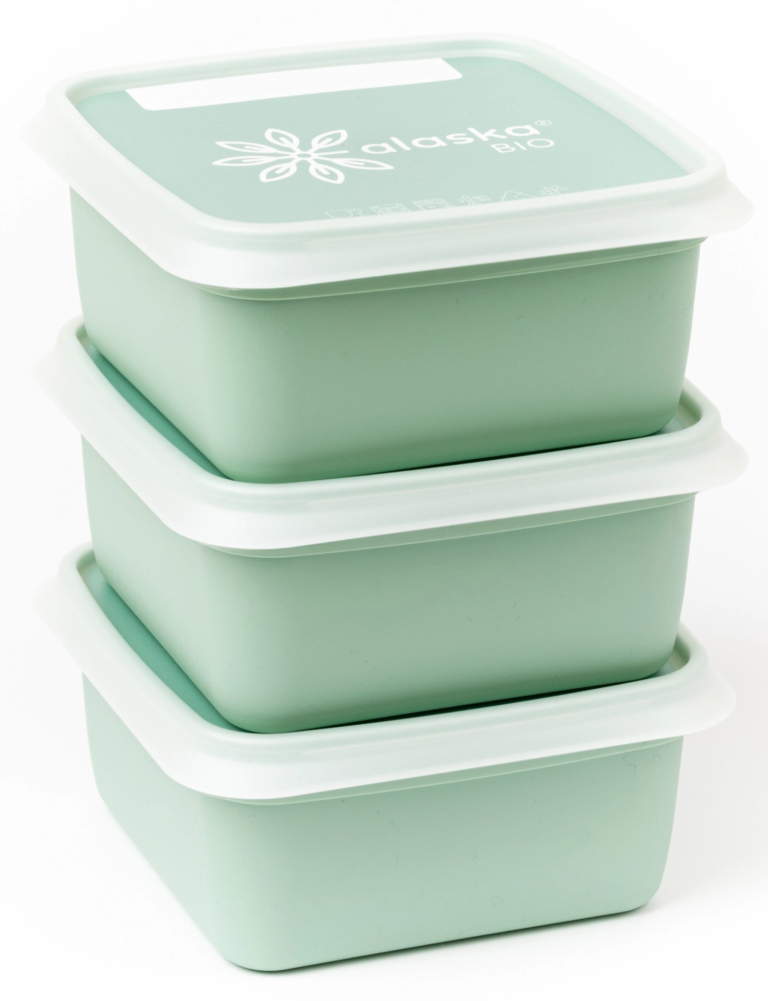 3er Set Alaska Bio Gefrierboxen 500ml grün