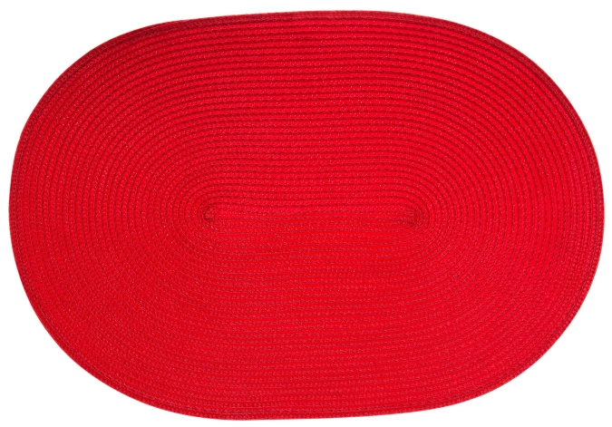 Set de table ovale rouge cerise 45x31cm