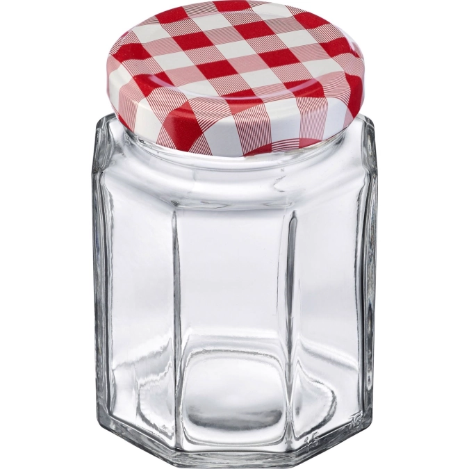 Set de 6 verres hexagonaux 191ml, avec couvercle, 58 mm
