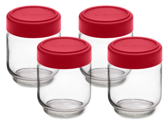 4 bocaux à provisions, 13.3x12.1x10.8 cm, 160 ml, hermeti