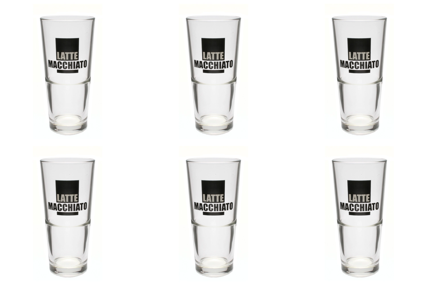 6er Latte Macch. Frank. 33cl Dek. schwarz 15.2cm