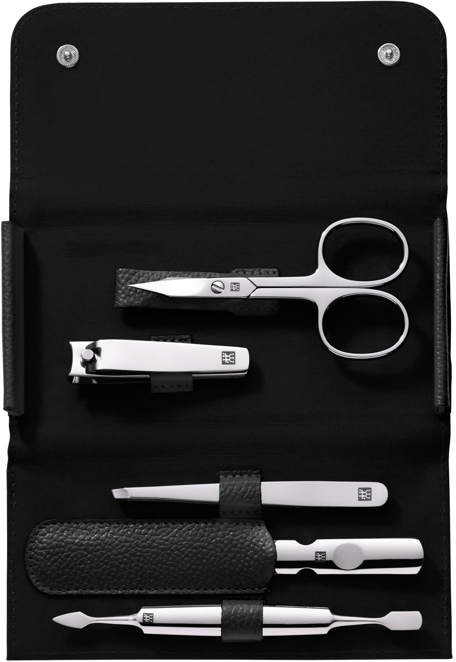 Classic inox etui pour cadre 5 pièces cuir, noir