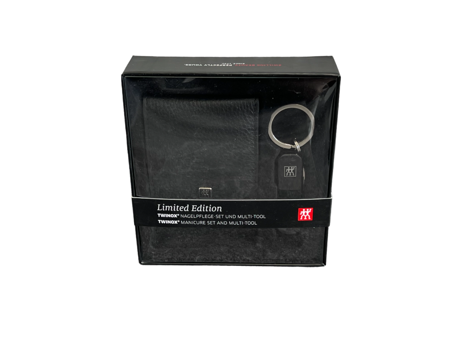 Etui de poche TWINOX cuir noir, 3 pièces & Multi Tool