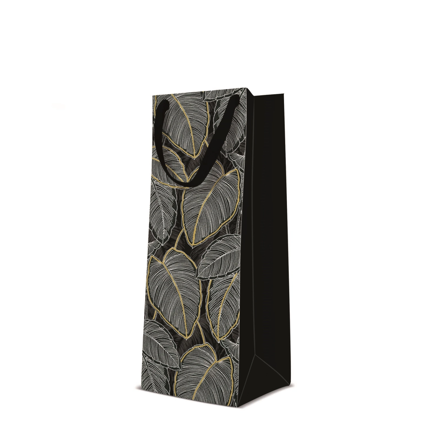Sac cadeau p. bouteille Jungle Feuilles 12x10x37cm