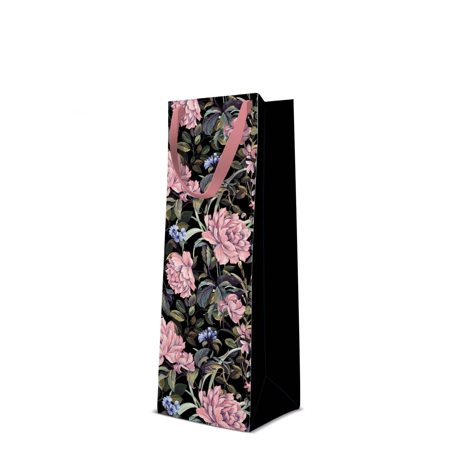 Sac cadeau p. bouteille Fleurs Mystère 12x10x37cm