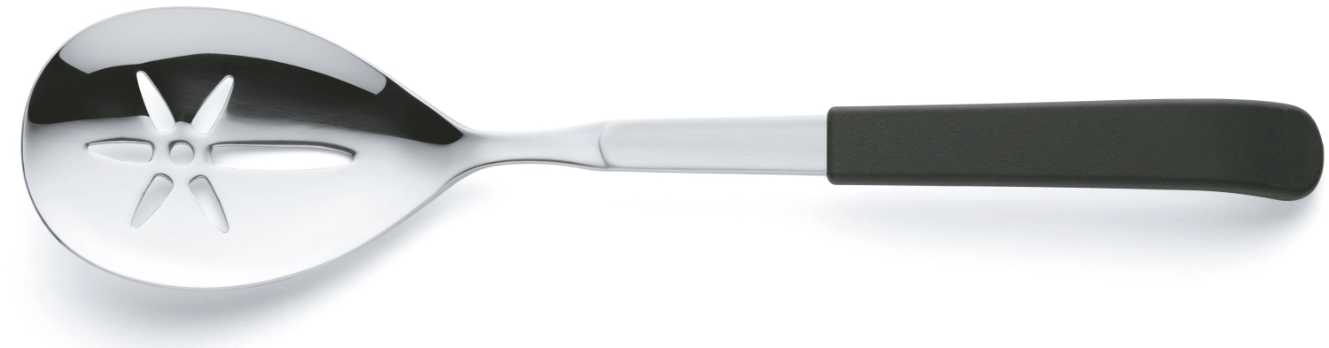 Buffet-Thermo Chafing-Löffel, Schlitz Griff schwarz