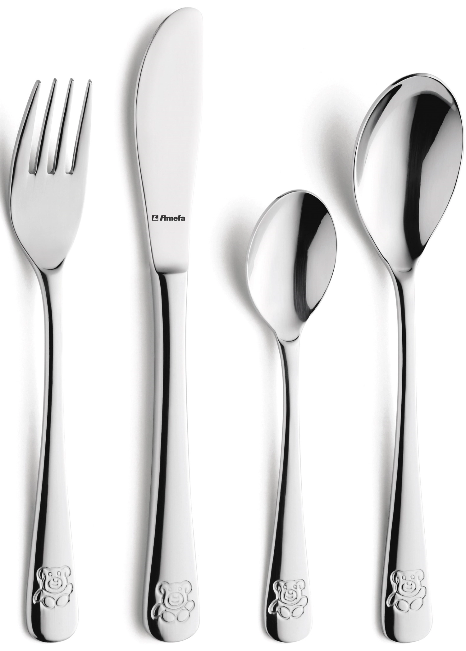 Teddy bear 4 pcs. couverts enfants brillant