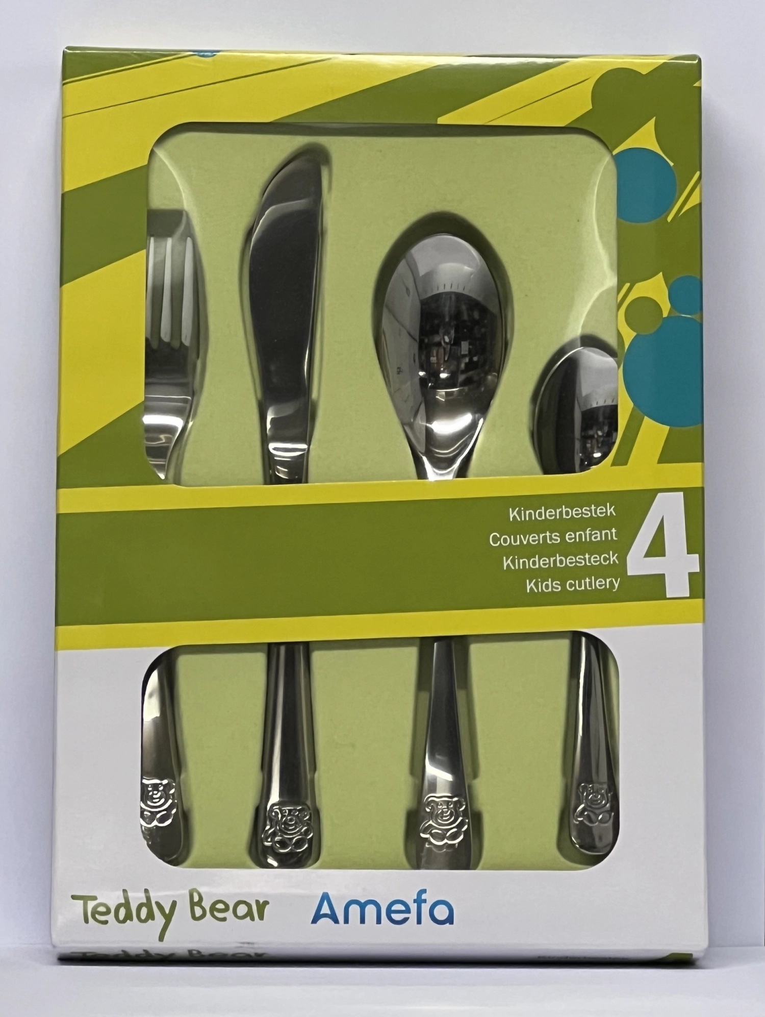 Teddy bear 4 pcs. couverts enfants brillant