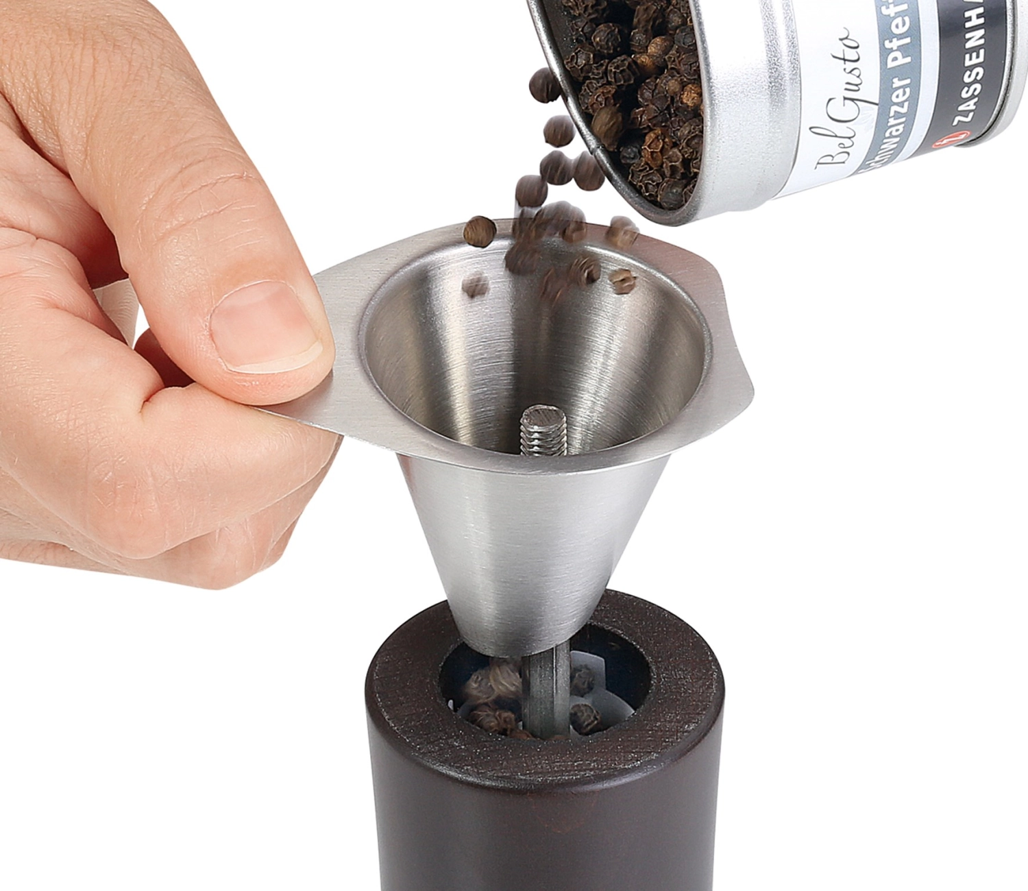 Einfülltrichter für  Pfeffer- und Salzmühlen