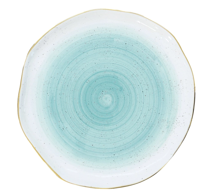 Artesanal Assiette à dessert, bleu, D19cm