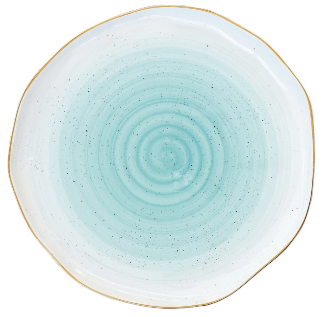 Artesanal Assiette plate, bleu, D26cm