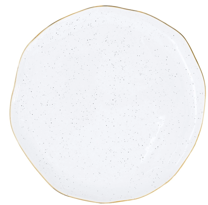 Artesanal Assiette plate, blanc, D26cm