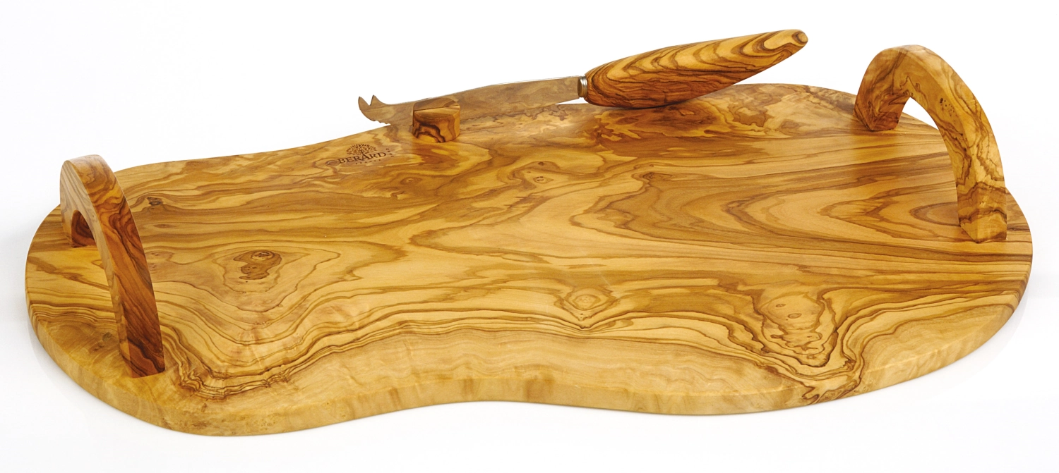 Käsebrett mit Rille und Messer 42x24 cm