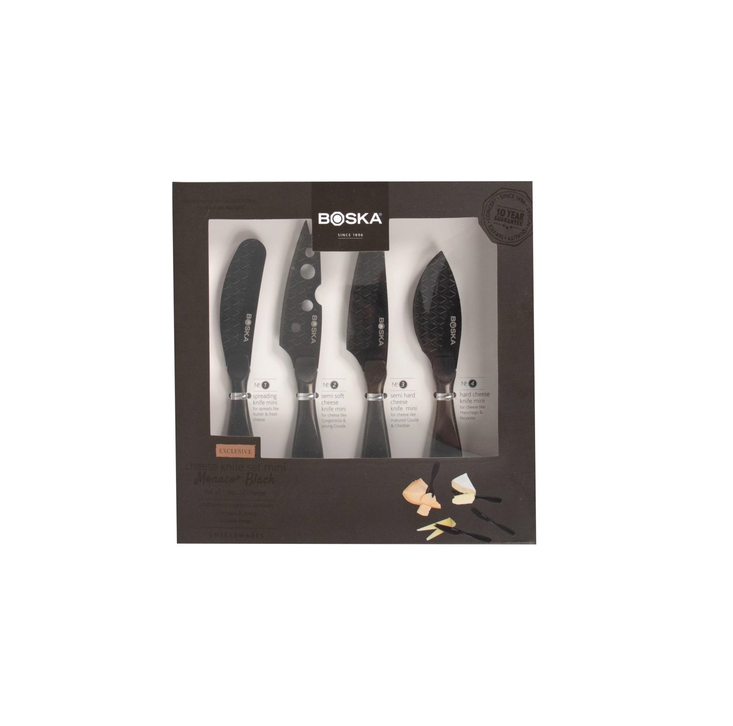 Set à fromage mini monaco+ noir inox 190x190x24