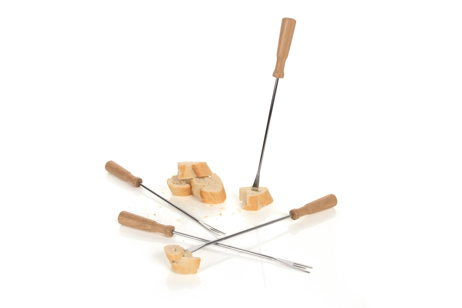 Fonduegabeln Oslo braun Edelstahl Holz