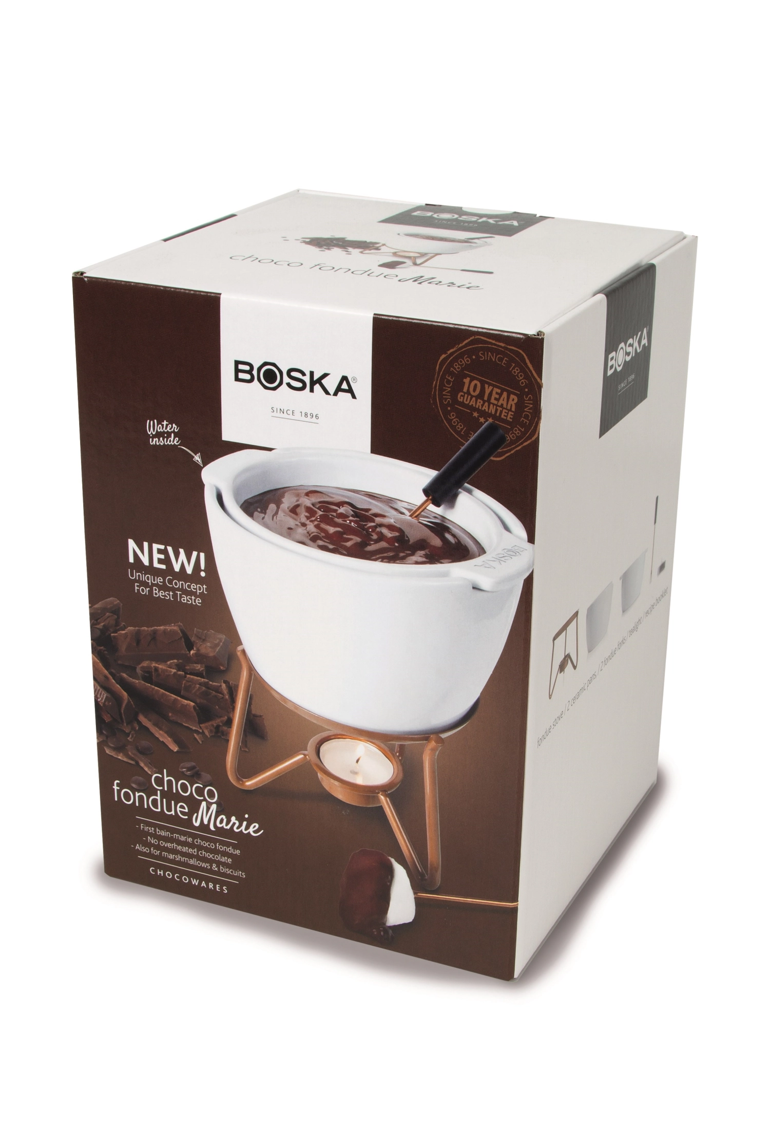 Choco fondue marie blanc céramique 550ml, 160x155x215mm