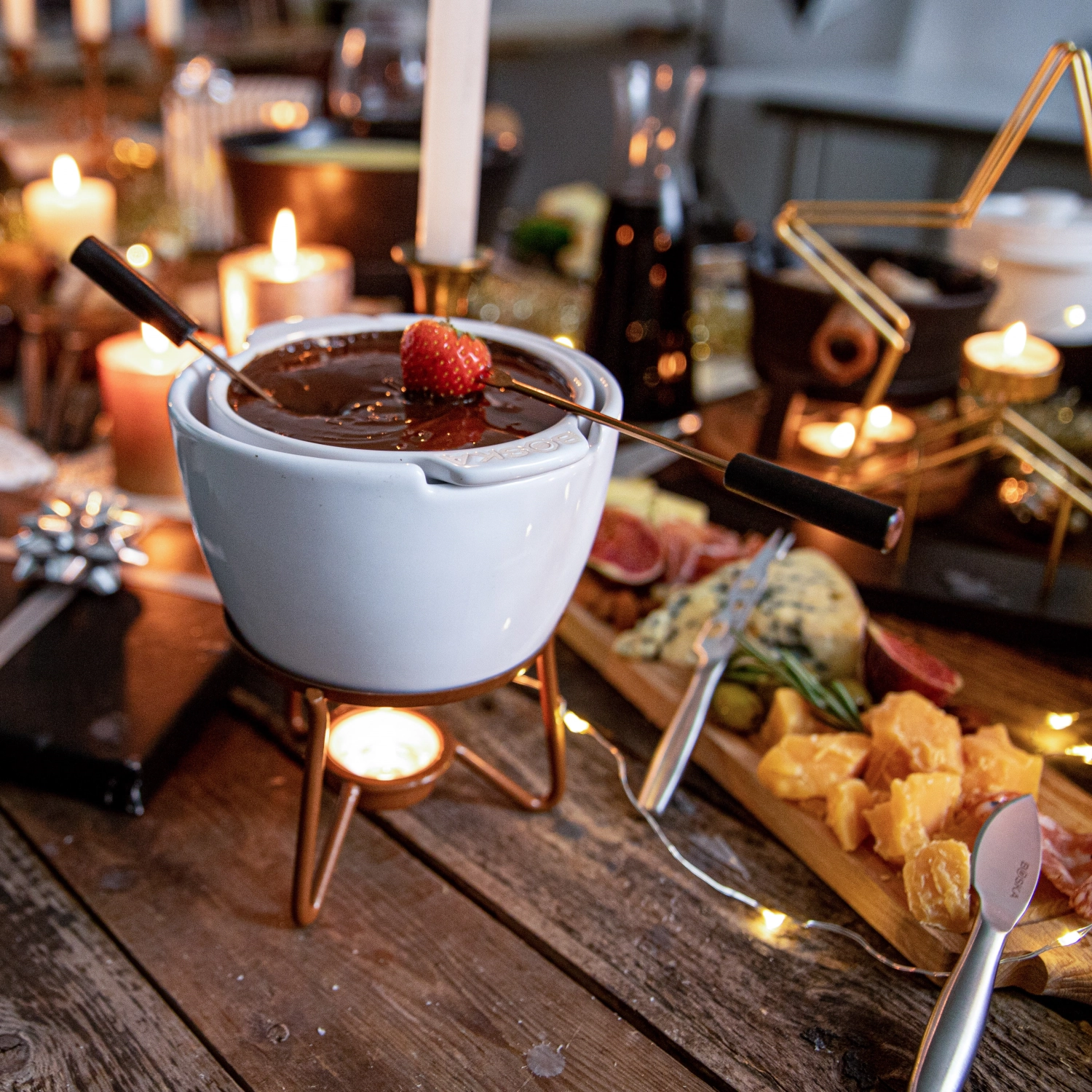 Choco fondue marie blanc céramique 550ml, 160x155x215mm