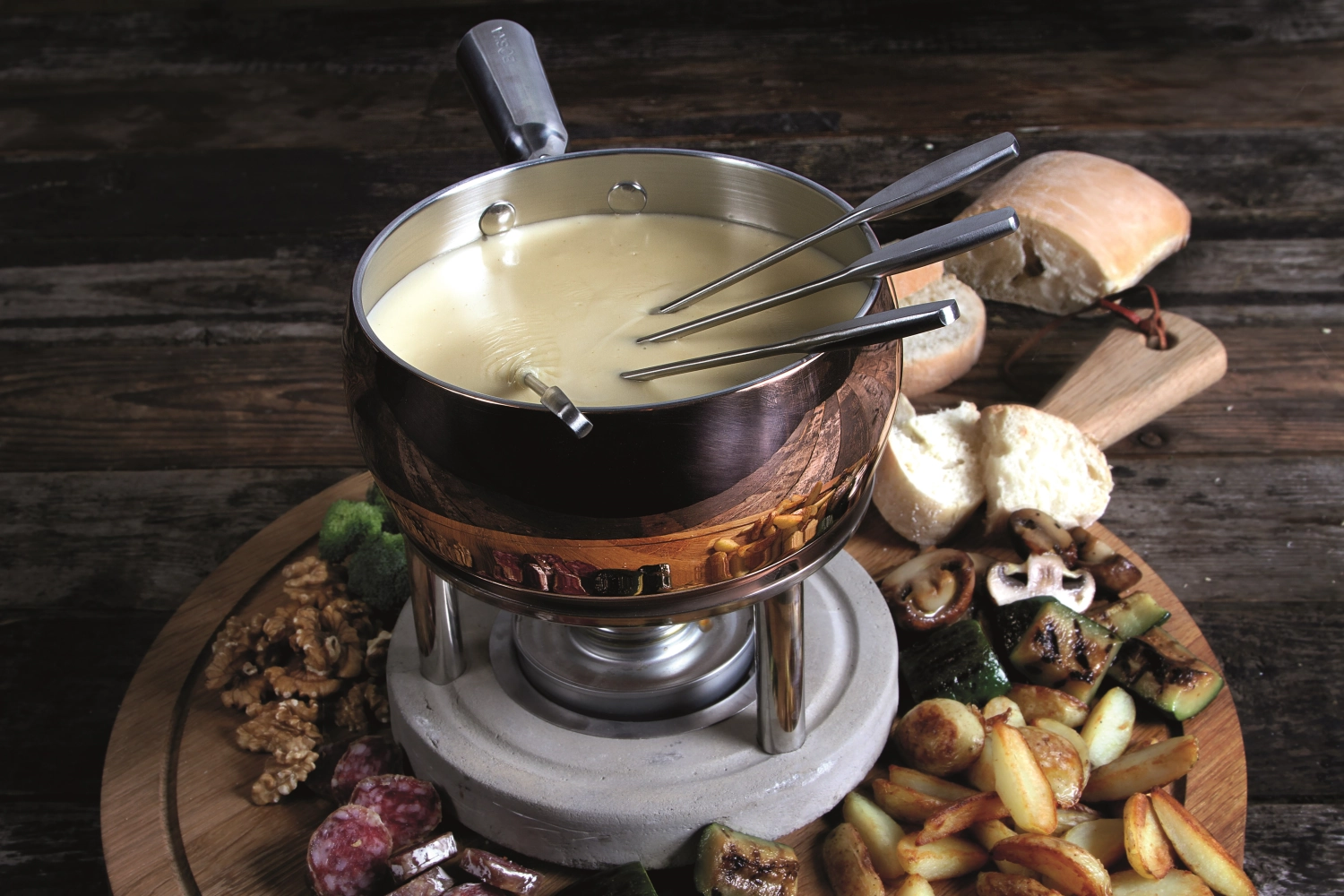 Set à fondue cuivre 1.7lt