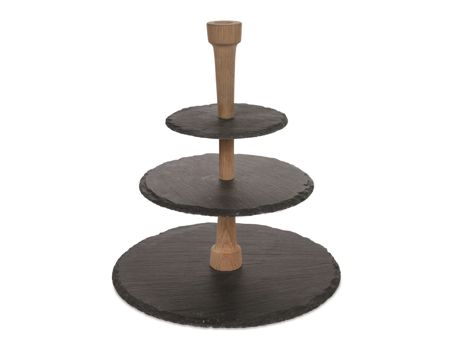 Party tower noir ardoise et chêne 300x300x335mm