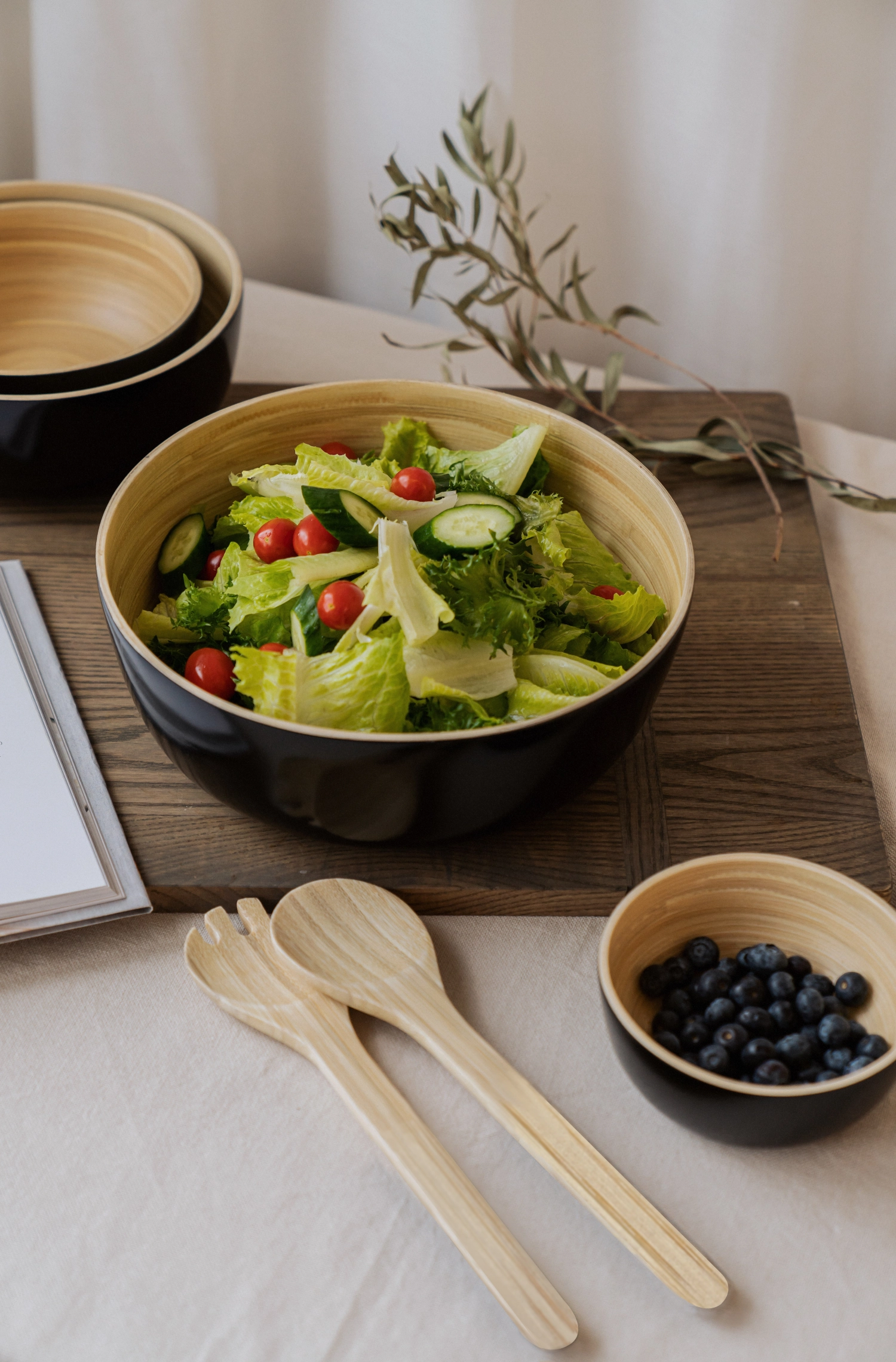 Bambus Salatbesteck natur