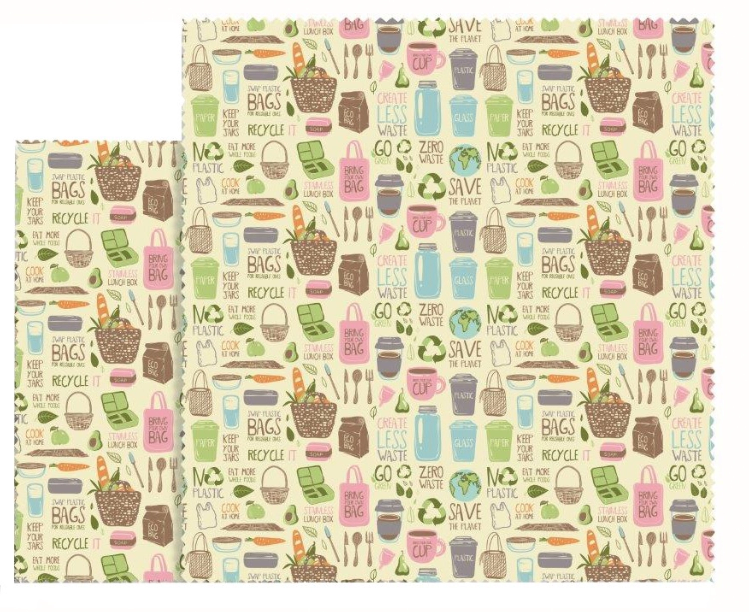 2x lingettes en cire d'abeille, 2x5x2x8cm/33x35.5cm