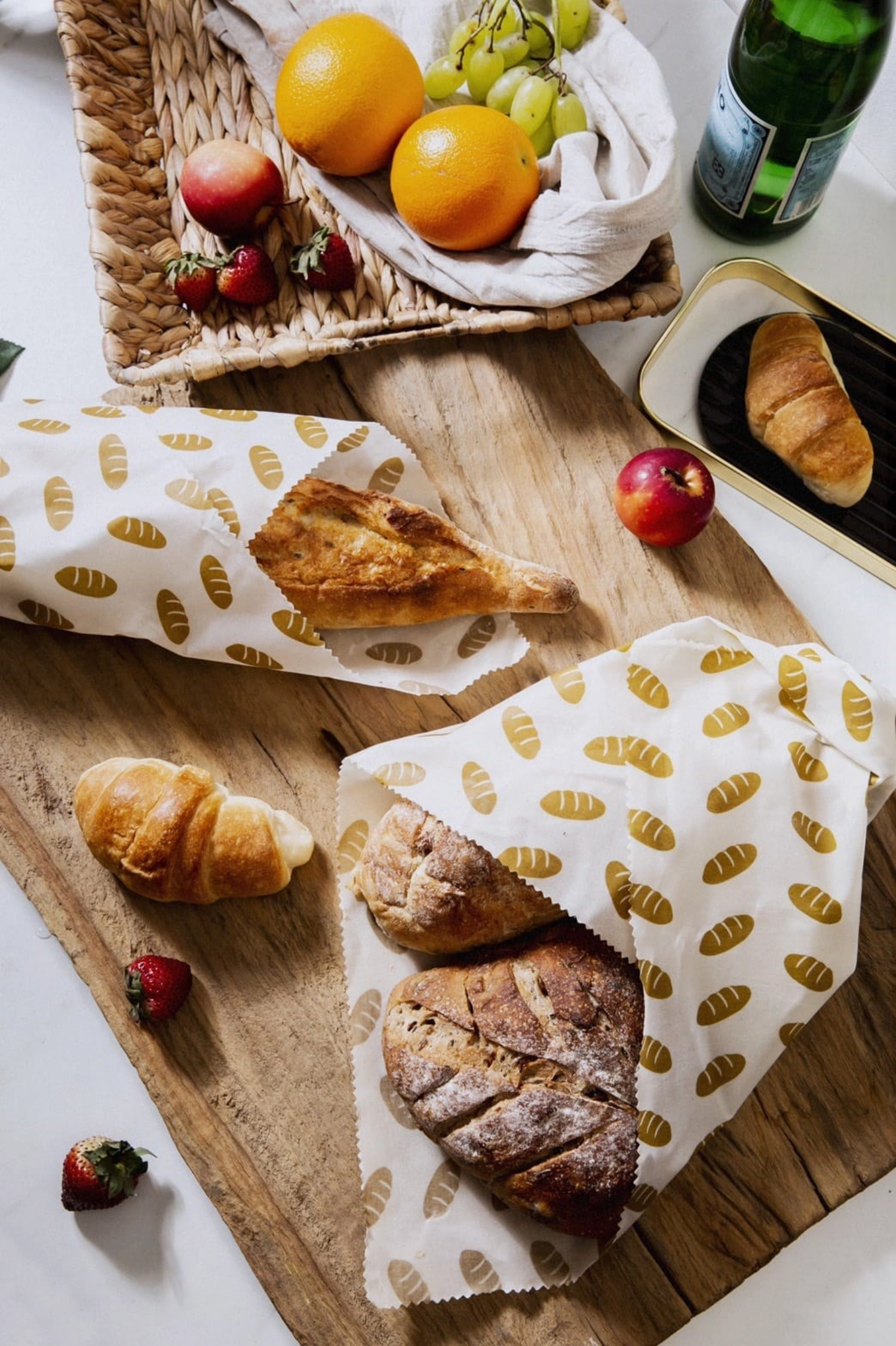 Toile cire d'abeille pain 43x58cm