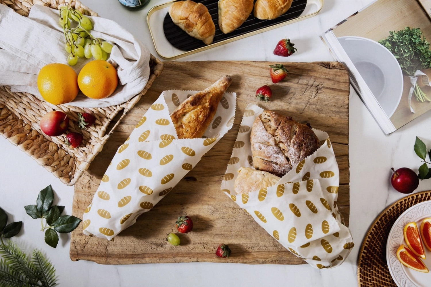 Toile cire d'abeille pain 43x58cm