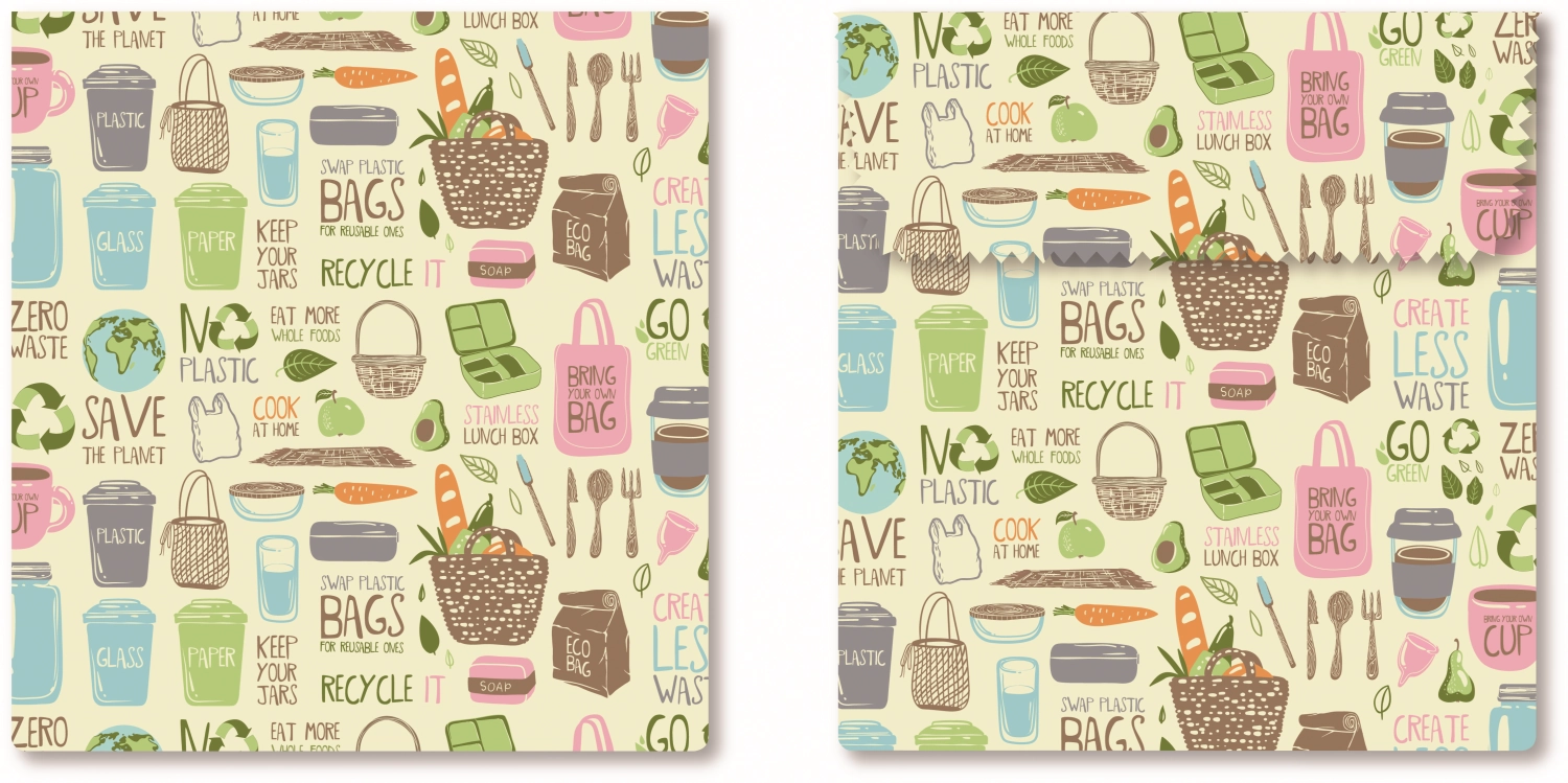 2er Set Bienenwachs Sandwich & Snackbeutel