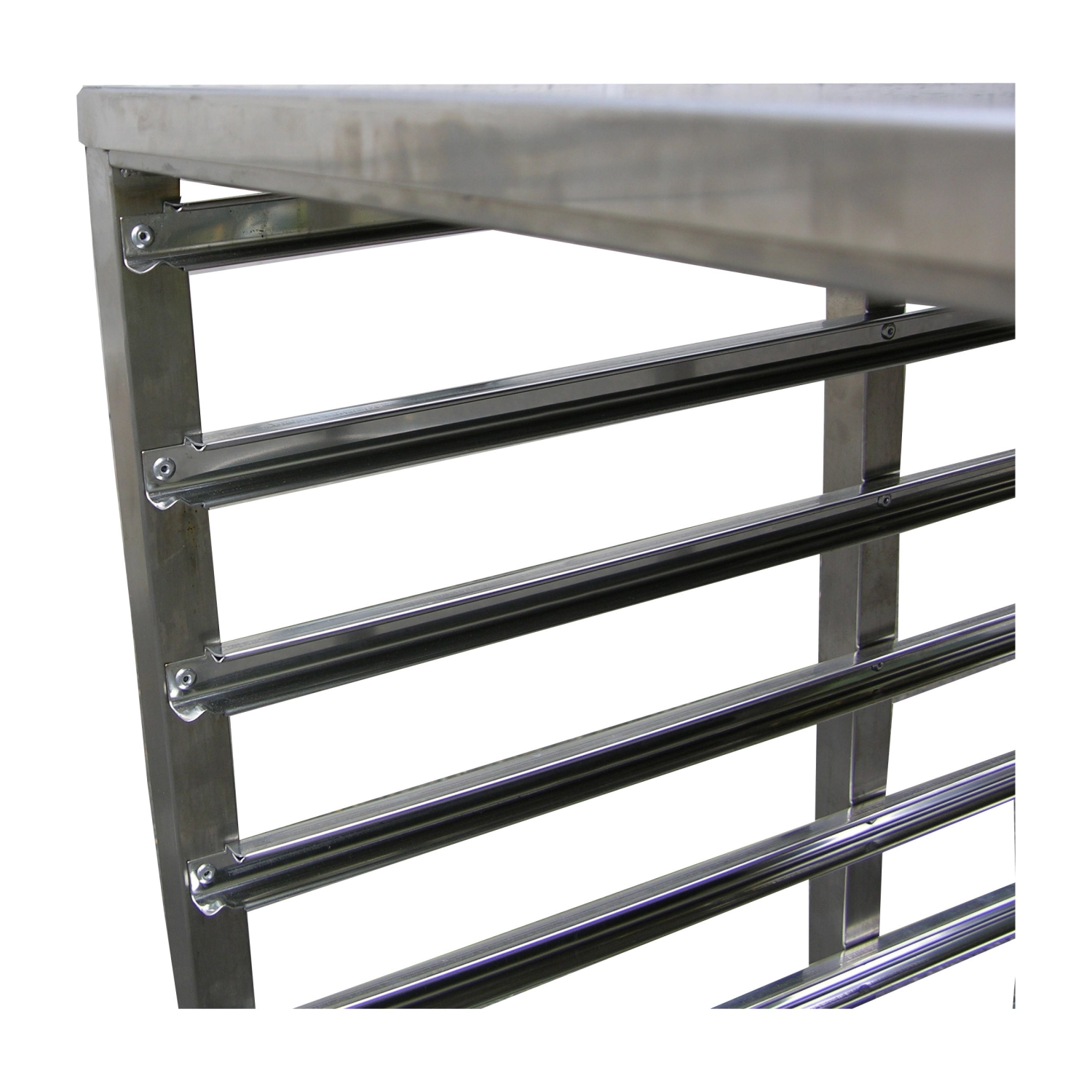 Chariot de transport gn 2/1 acier inox. 7 rails d'appui