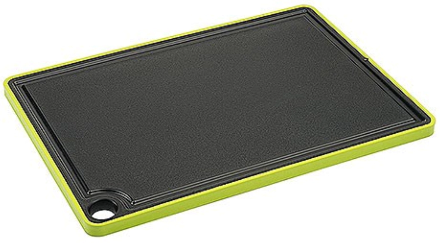 Planche à découper non-slip en PP noir/jaune, 26.5x18.5cm