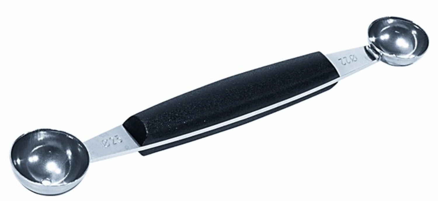 Emporte-pièce boule 18/0 double 22 et 25 mm 16.5cm