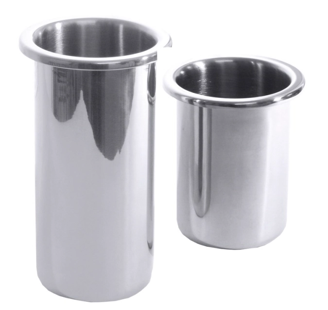 Edelstahlbehälter Øaussen 7cm, Øoben 8.5cm h:10cm
