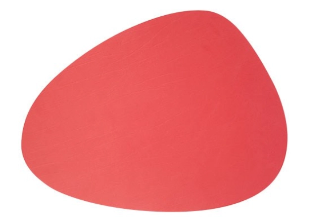 Tischset rot, Leder, 41x30cm, oval