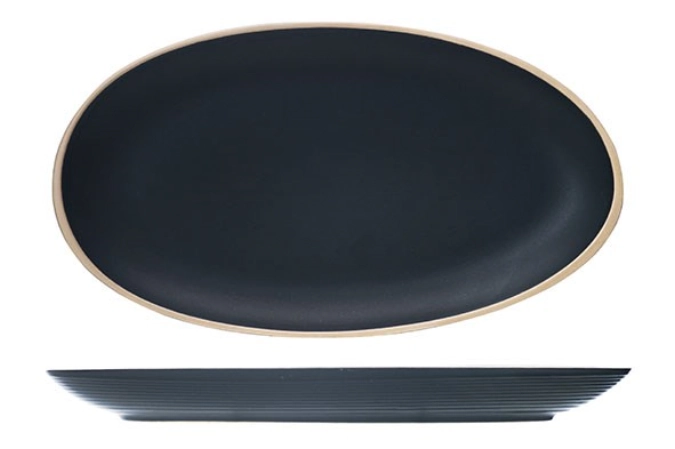 Galloway black plat ovale 29.5x16cm