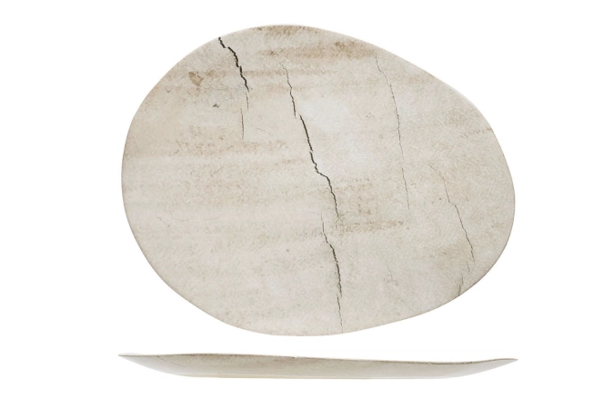 Lithos assiette ovale 27x21.2xh1.6cm