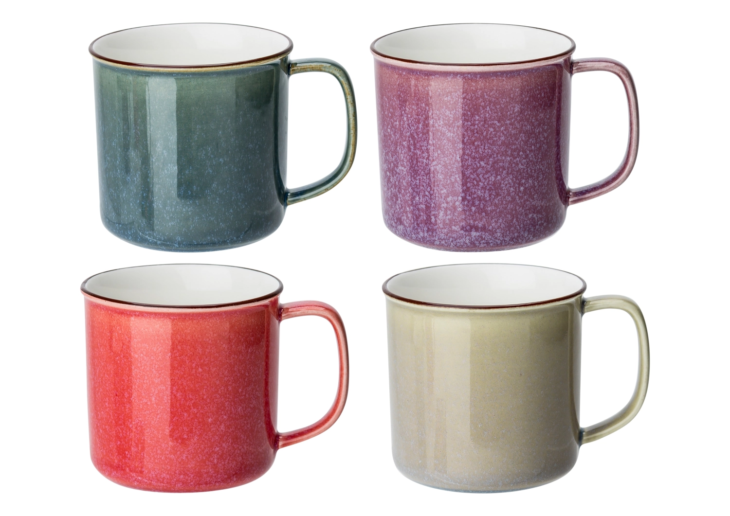 4er Set Becher Sara, pink,lila,grau,petrol, 36cl