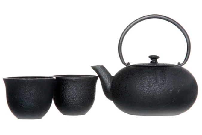 Fuku Teekanne m. Filter 0.55 l u. 2x Tassen 15 cl, schwarz