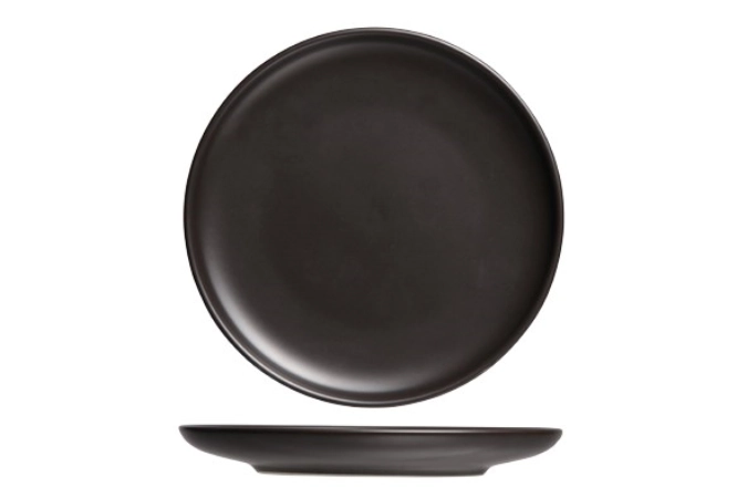 Okinawa Teller flach, schwarz, D 26.5cm H 2.1cm