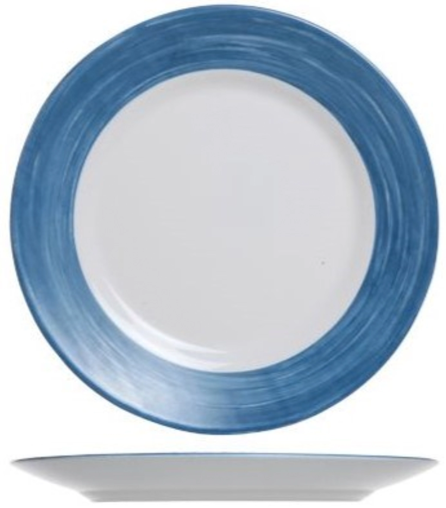 Brush Teller flach, blau, D 25cm