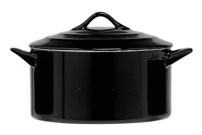 Auflaufform rund mit Deckel 1.0 L, 17x8cm, schwarz