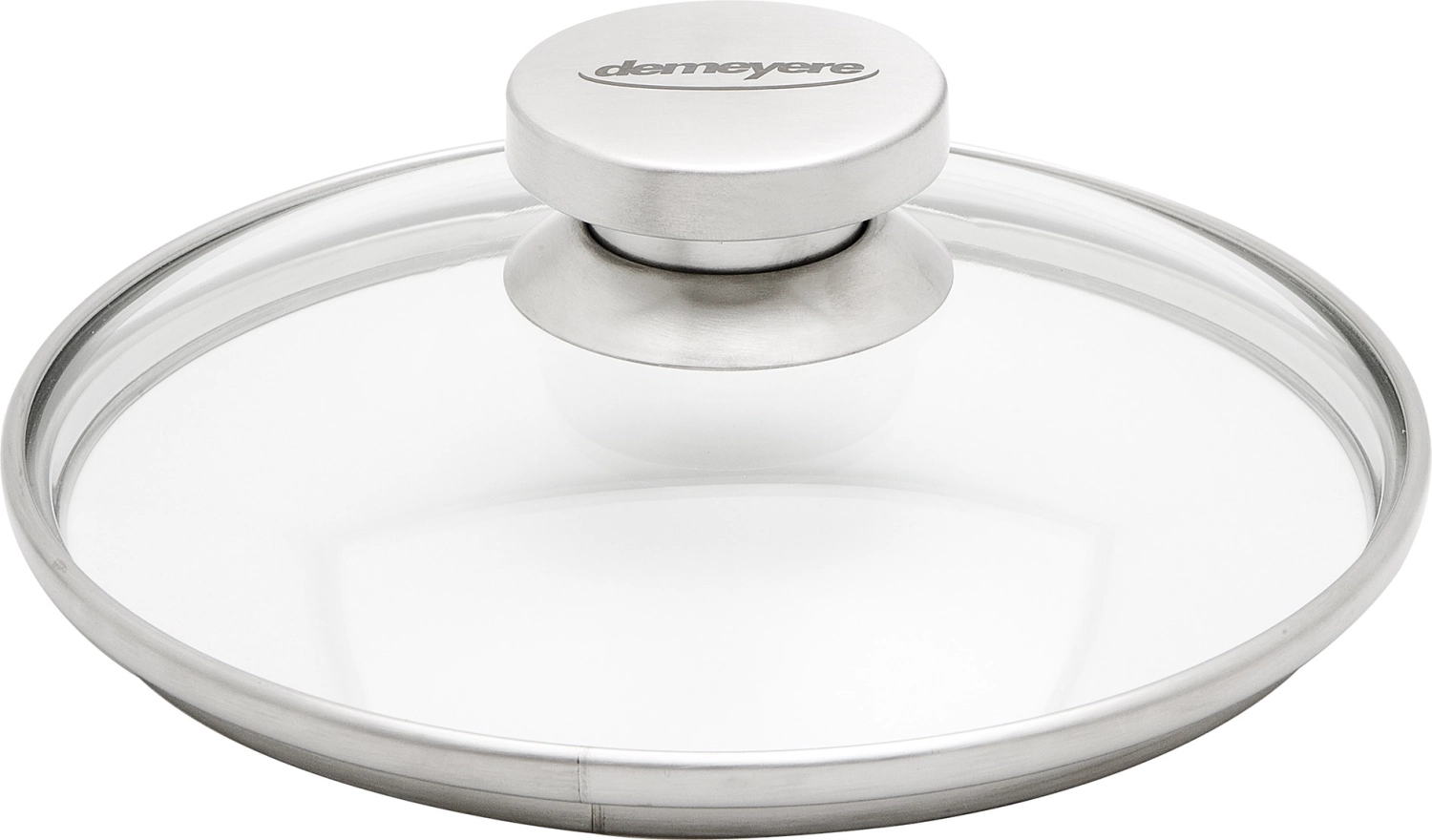 Couvercle en verre avec anneau en acier inoxydable 32cm