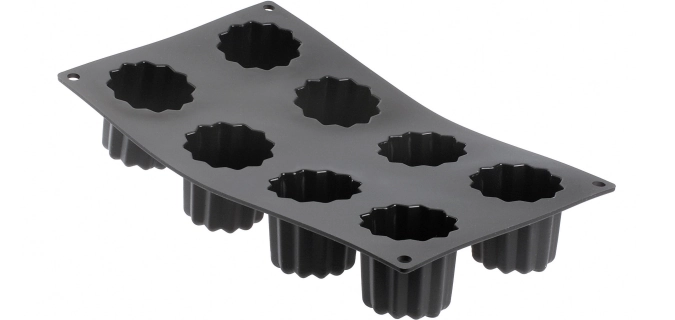 Moul flex moule à pâtisserie 17.5x30cm pour 8 cannelés